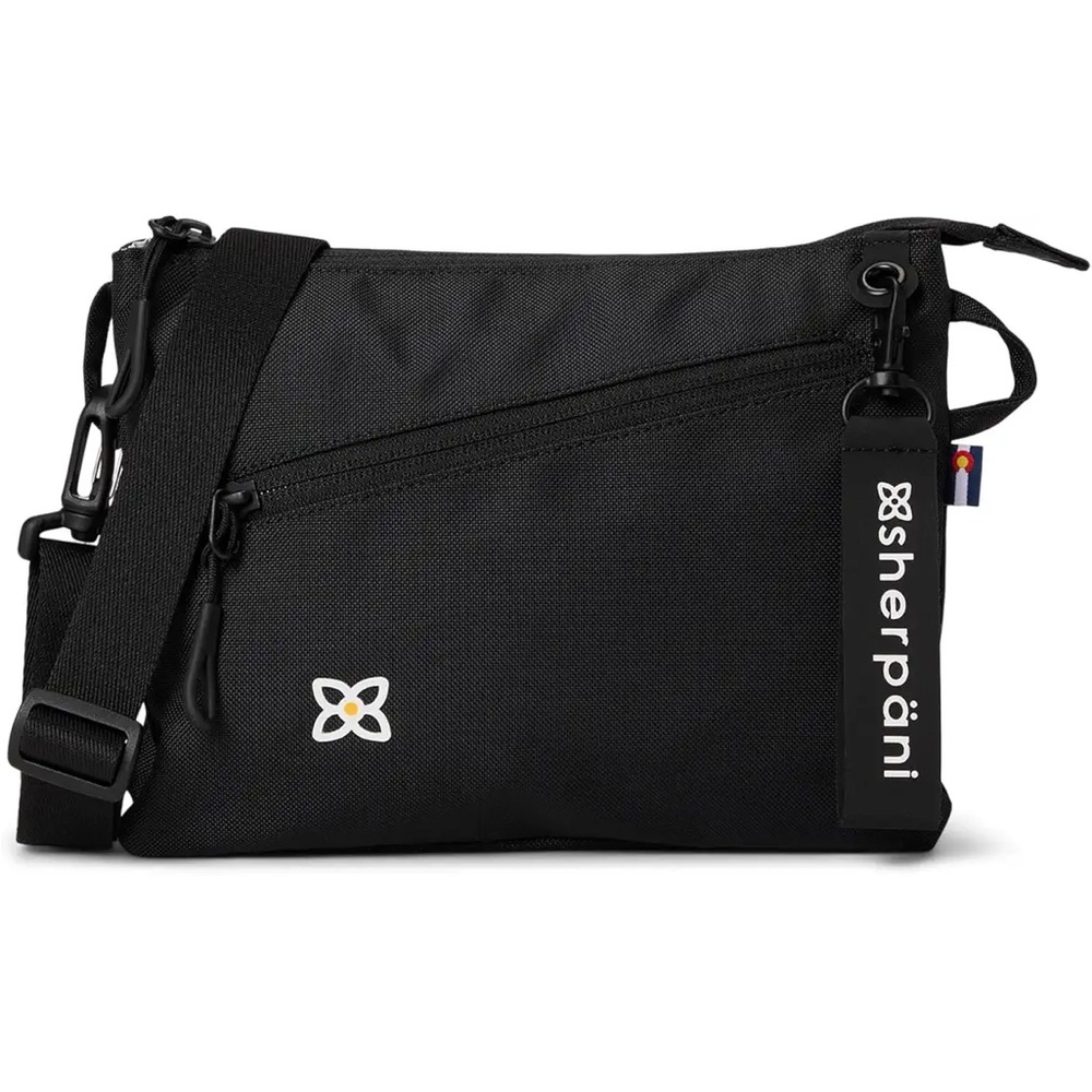 Sherpani Black Crossbody Bag with Logo Tag
